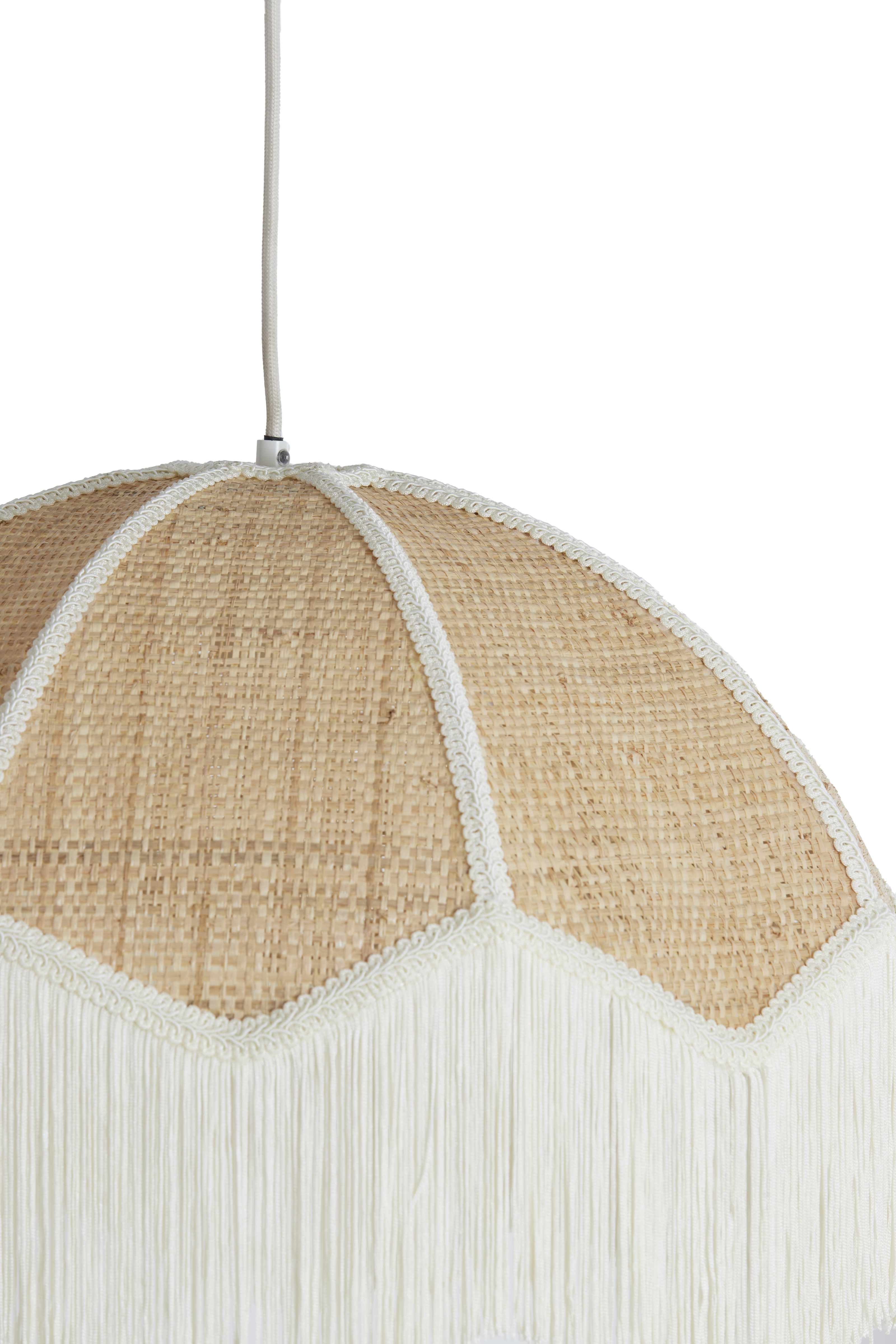 Hängeleuchte  Durchm. ca. 50x38cm in Raffia natural+cream