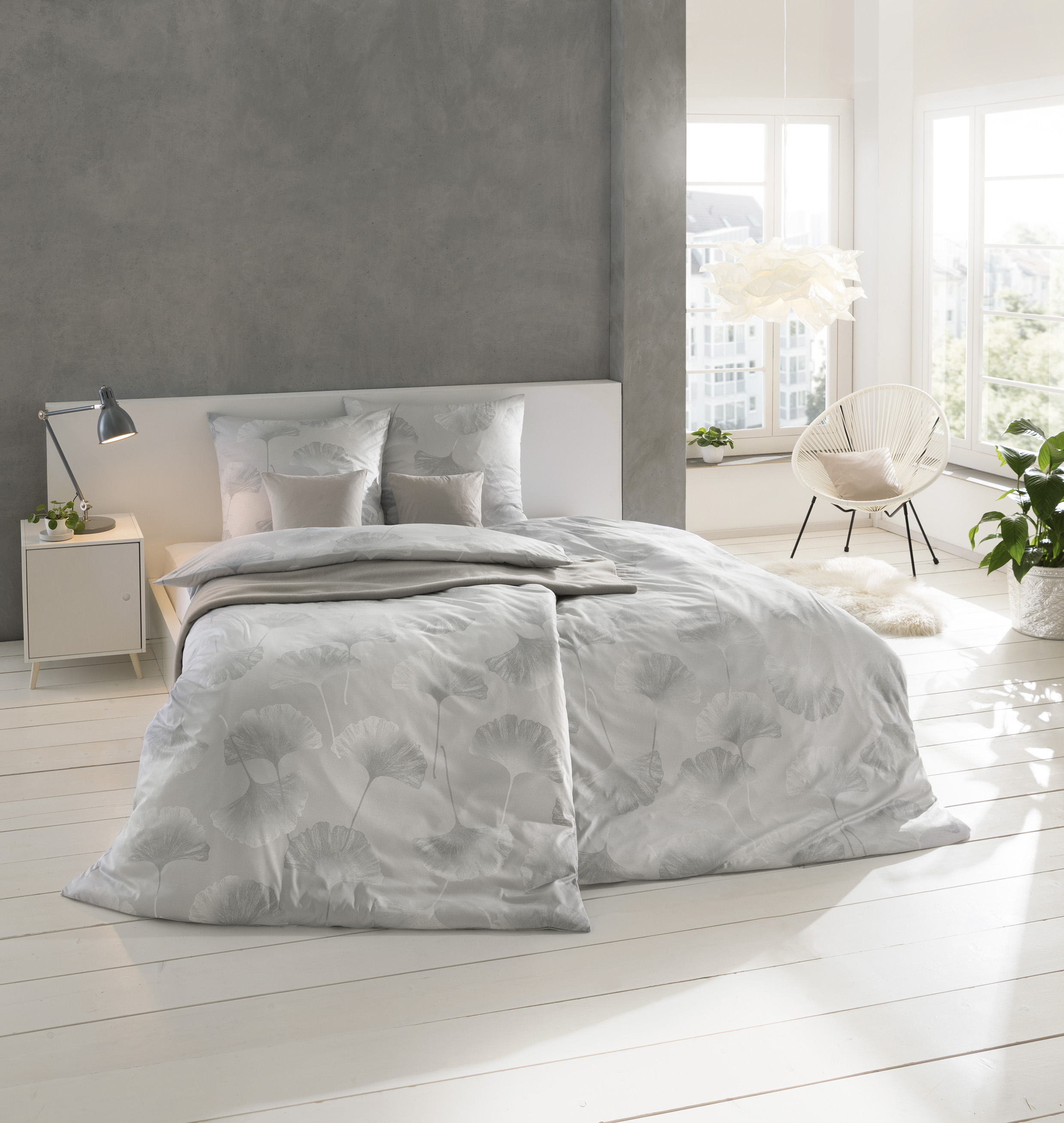 Bettwäsche ISABELLA  ca. 155x220cm in Farbe platin, Moebel, Lampe, Innenarchitektur, Bett, Dekoration für Zuhause