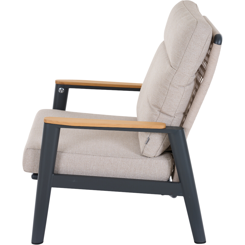 Lounge-Sessel CORTINA ca.B81 H62 T79 cm in Aluminium matt anthrazit, Moebel, Stuhl, Sessel