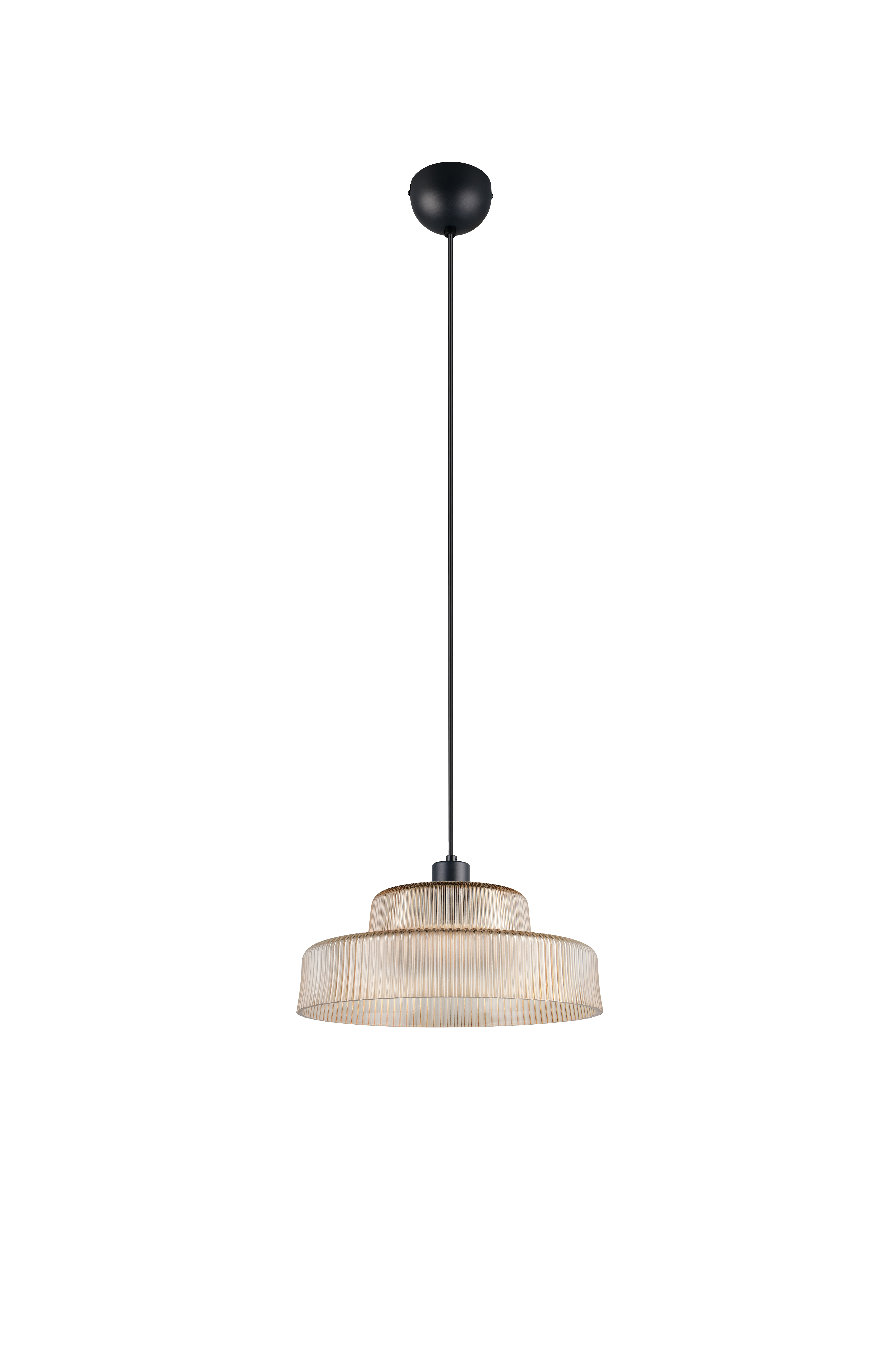 Reality Leuchten Pendelleuchte ABELLA in amberfbg., Glas amberfbg., Lampe, Leuchte, Kronleuchter