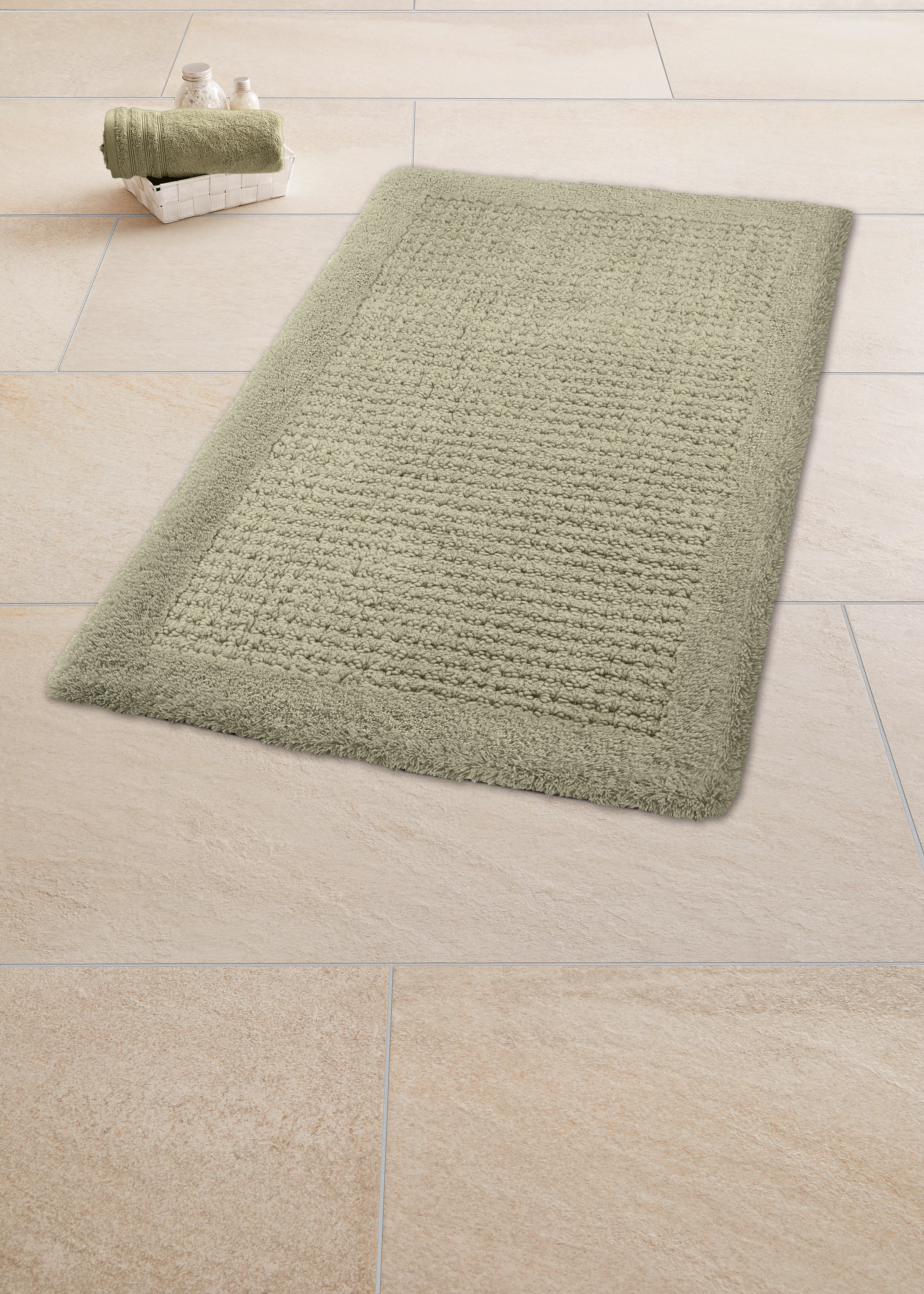 Kleine Wolke Badteppich NET ca. 70x120cm in Farbe Schilf