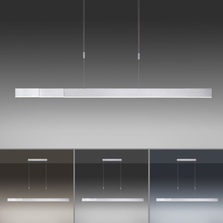 Paul Neuhaus LED-Pendelleuchte PURE MOTO 3-flammig in Farbe aluminium, Drinnen