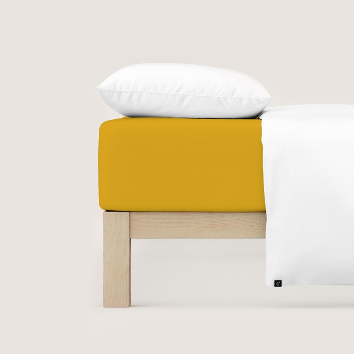 Schlafgut Casual Spannbettlaken ca. 120x200-130x200cm in Farbe Yellow Deep