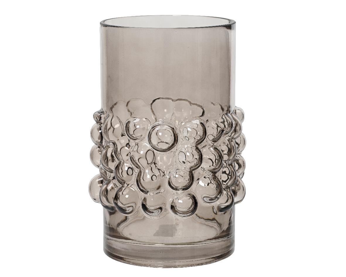 Kaemingk Vase Glas in Farbe Grau