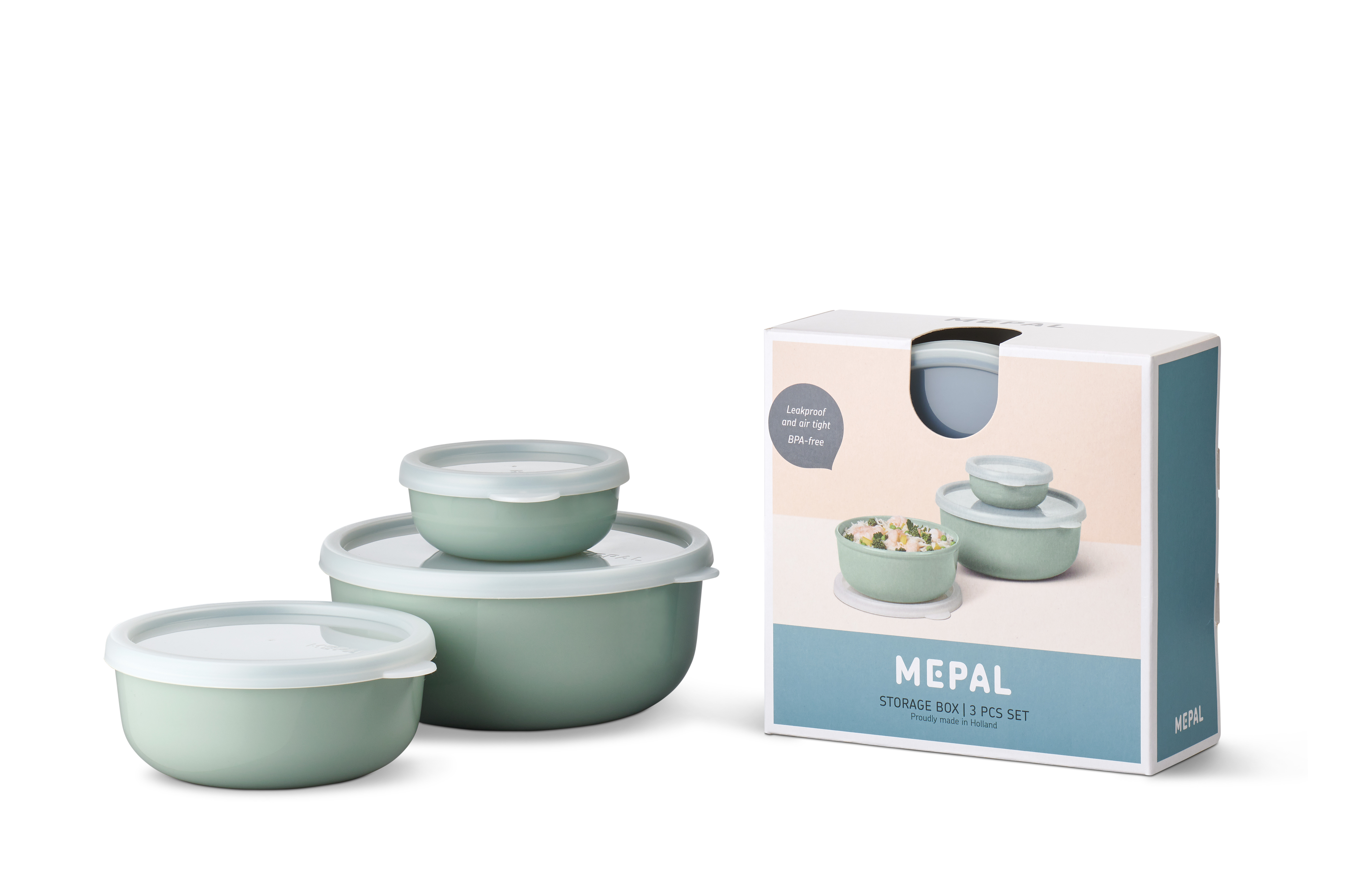 Mepal Set Lumina 3-teilig 250 + 750 + 1500 ml in Farbe Nordic Sage