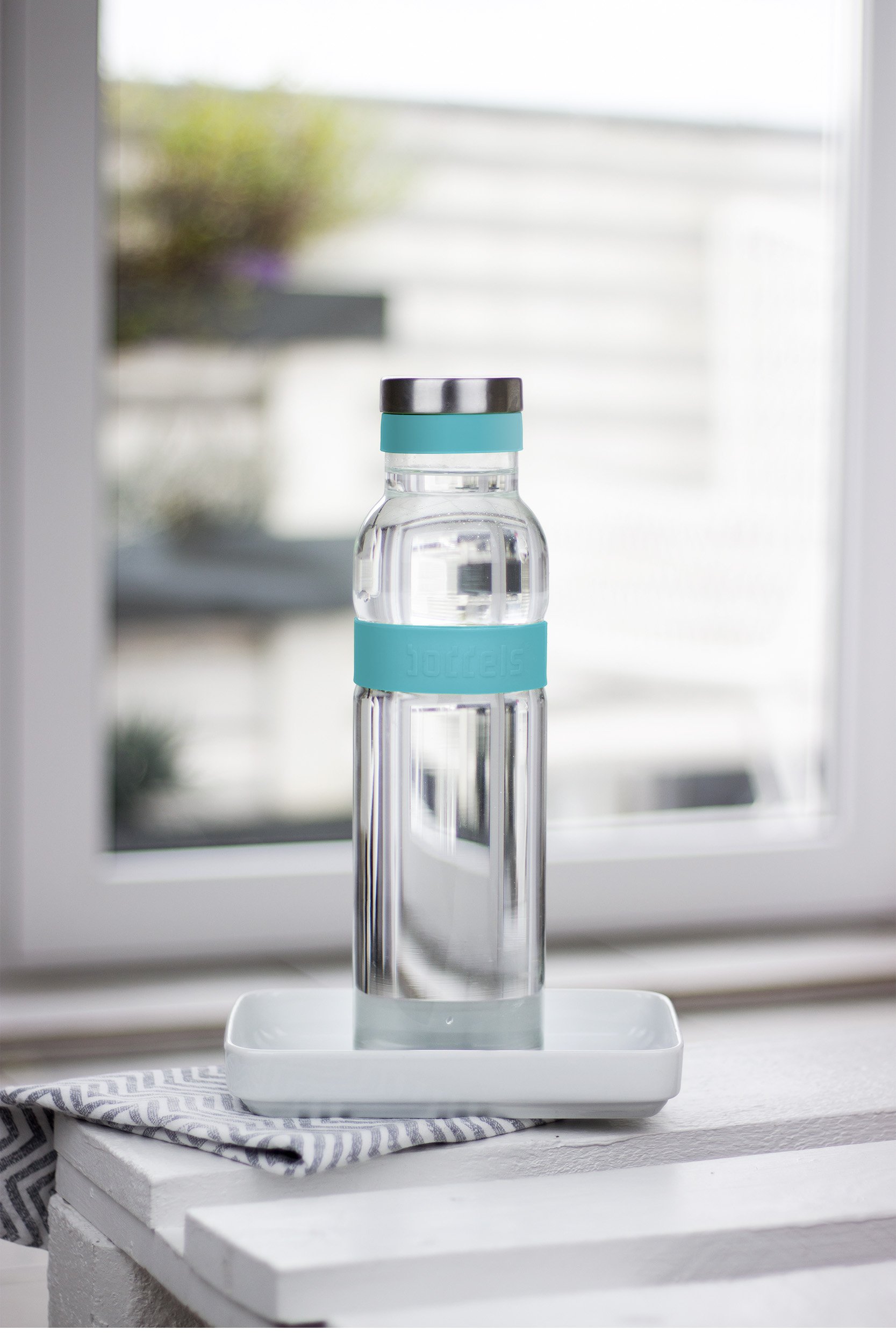 boddels Glaskaraffe Sund 1100ml in Türkisblau
