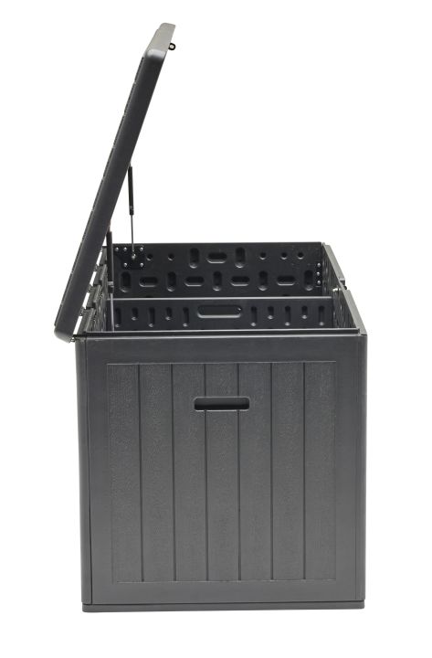 L.C. Wholesaler Aufbewahrungsbox VELIO in Farbe Schwarz mit Holzmaserung, Korb, Kiste