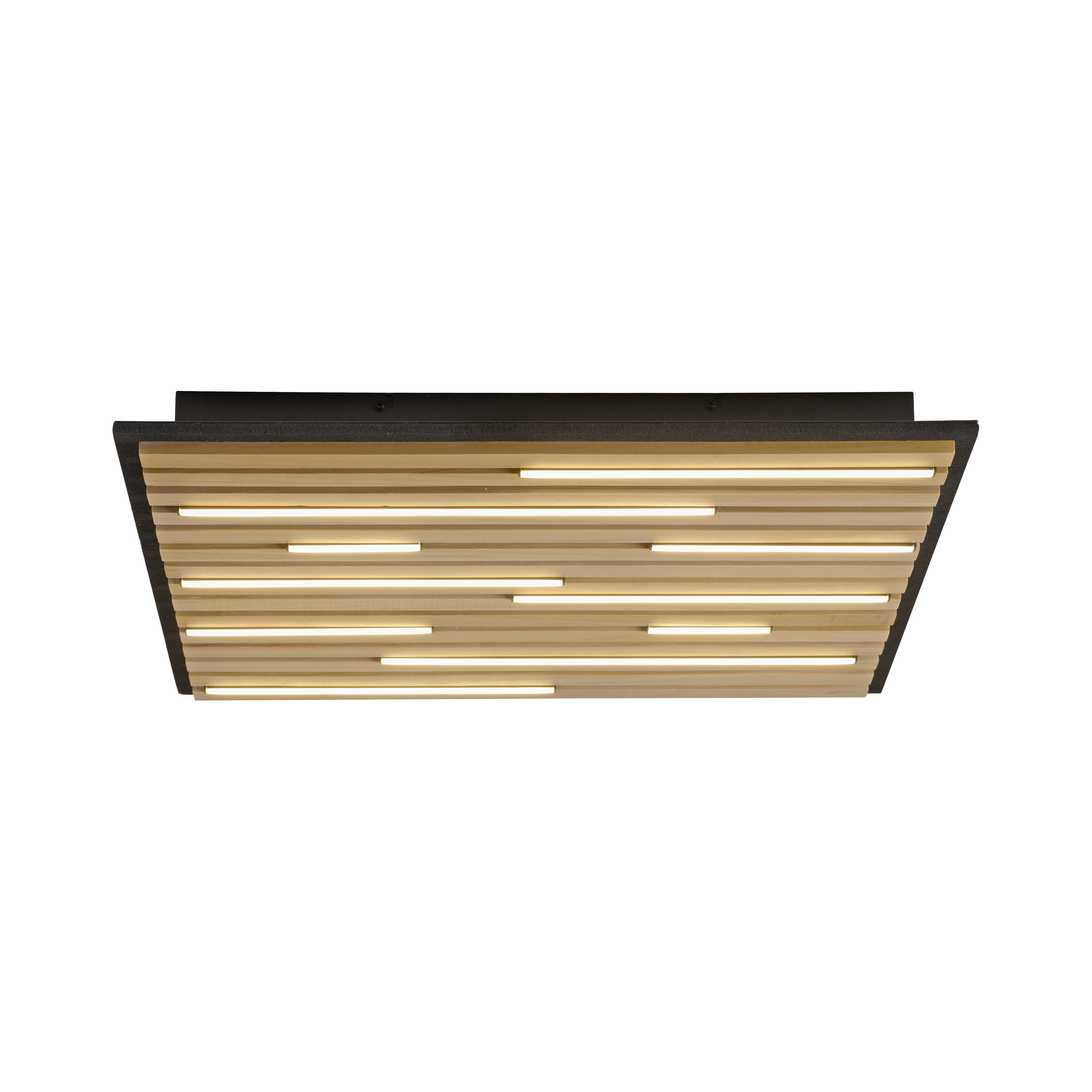 Paul Neuhaus LED-Wand- und Deckenleuchte Q-AKUSTIK 1-flammig in Farbe holz-natur, Deckenleuchte