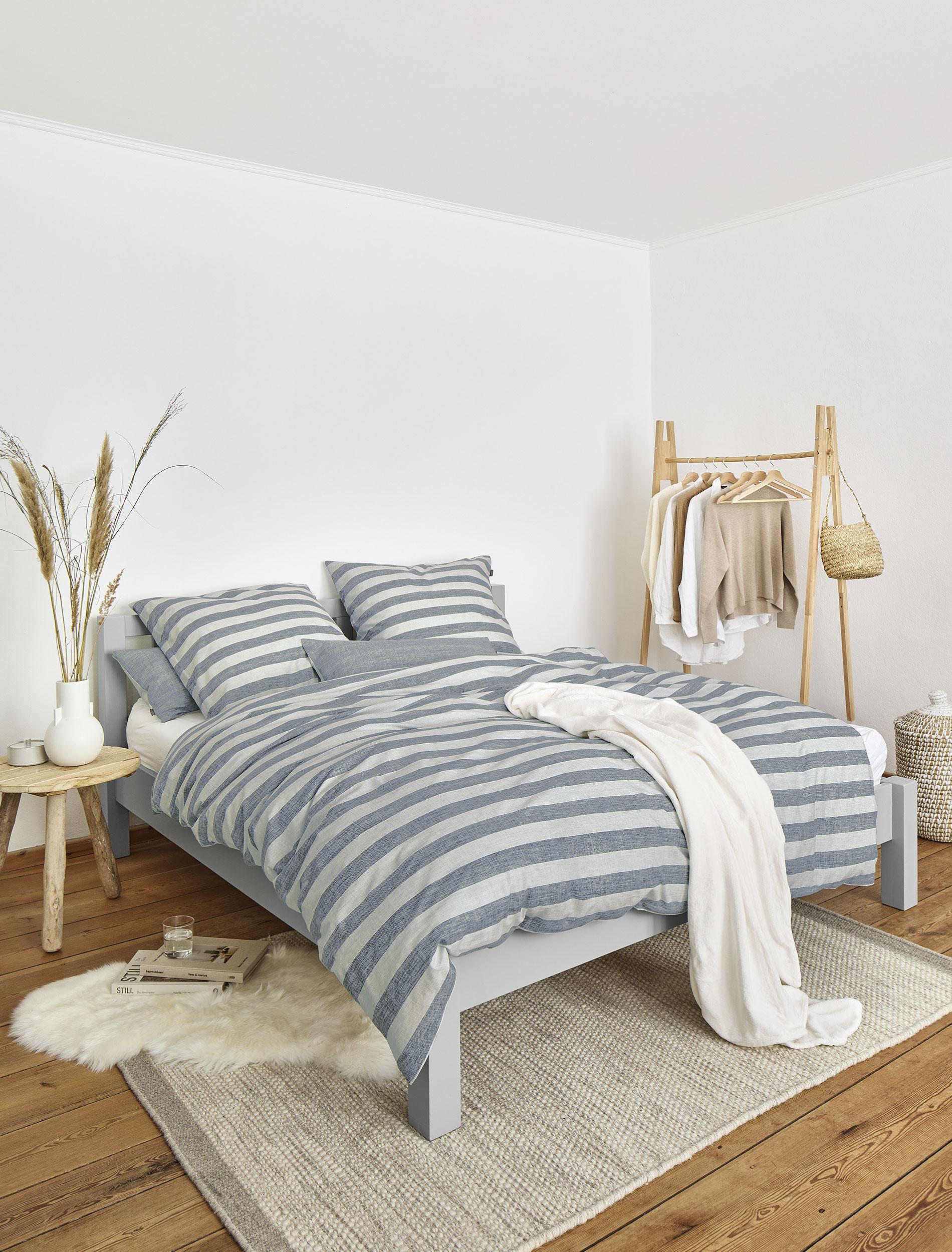 Irisette Mako-Satin Bettwäsche WAVE-HK ca. 155x220cm in Farbe blau, Moebel, Inneneinrichtung, Bett, Handtasche, Innenarchitektur