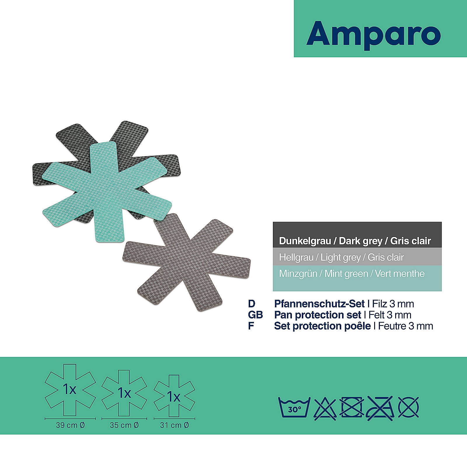 Kela Pfannenschutz Amparo 3tlg. AMPARO in minzgrün, Natur, Draußen, Werbung, Plakat, Schnee