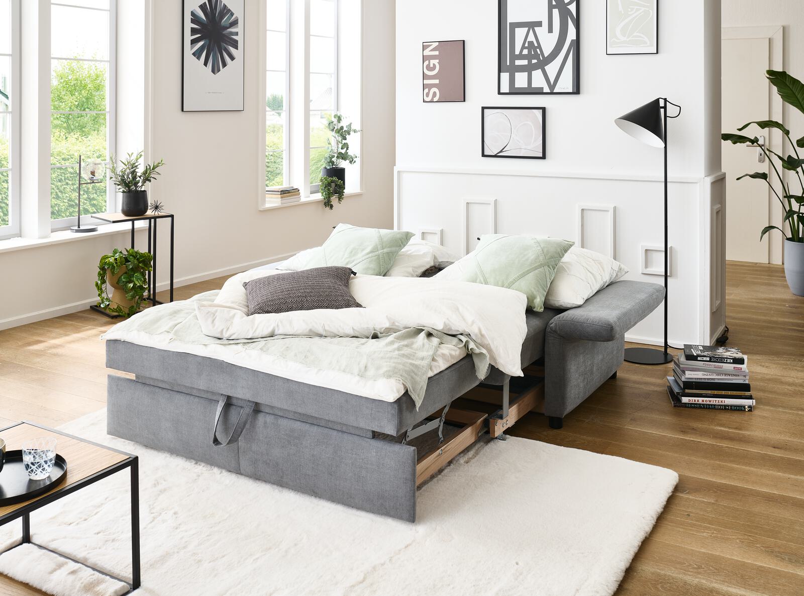 Schlafsofa WESTPOINT ca. B196 H90 T95 cm in Stoff Lothar grau 39, Dekoration für Zuhause, Innenarchitektur, Mobiliar, Teppich, Tabelle
