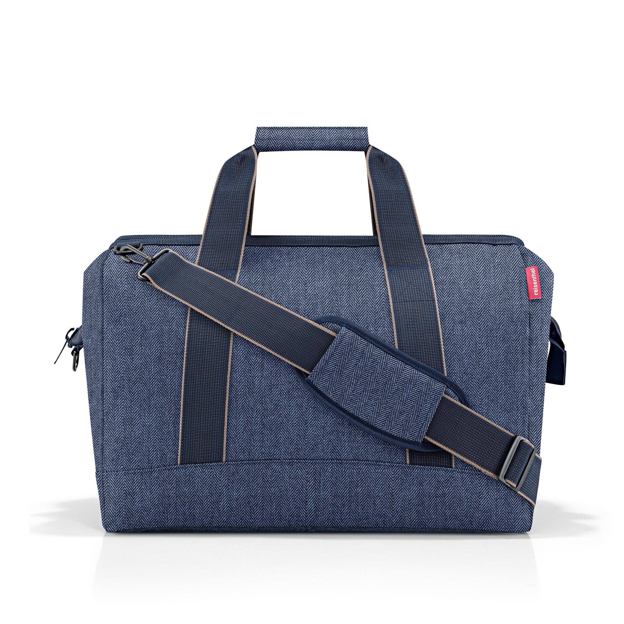Reisenthel ALLROUNDER L in Farbe herringbone dark blue, Tasche, Zubehör, Handtasche, Tragetasche, Leinwand