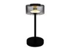 Globo Tischleuchte  in schwarz matt/Glas rauchfarbig, Lampe, Tischlampe, Beleuchtung