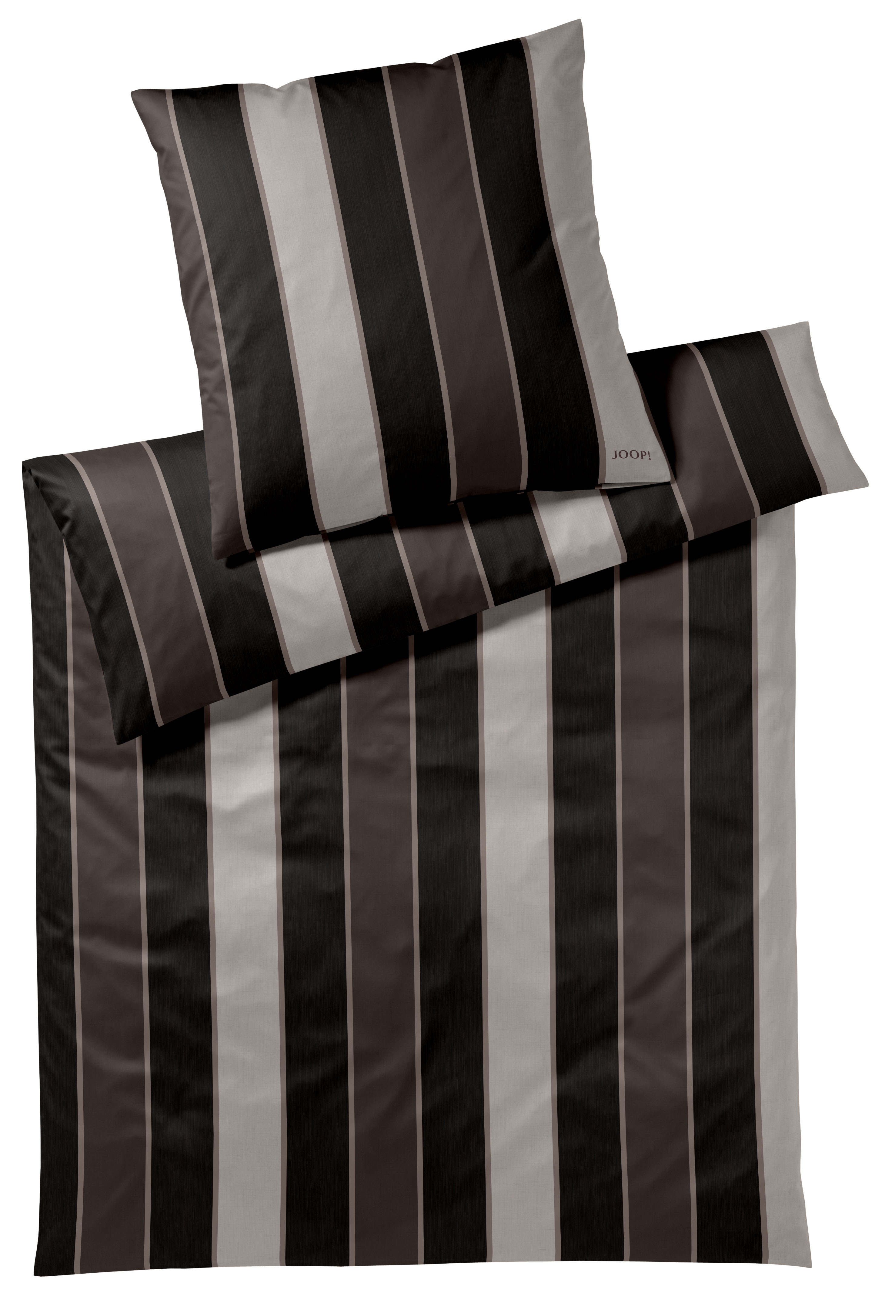 Elegante Bettwäsche Joop! 135x200 cm PAISLEY STRIPES 135x200 cm in grau/schwarz,braun, Kissen, Dekoration für Zuhause, Mobiliar, Couch
