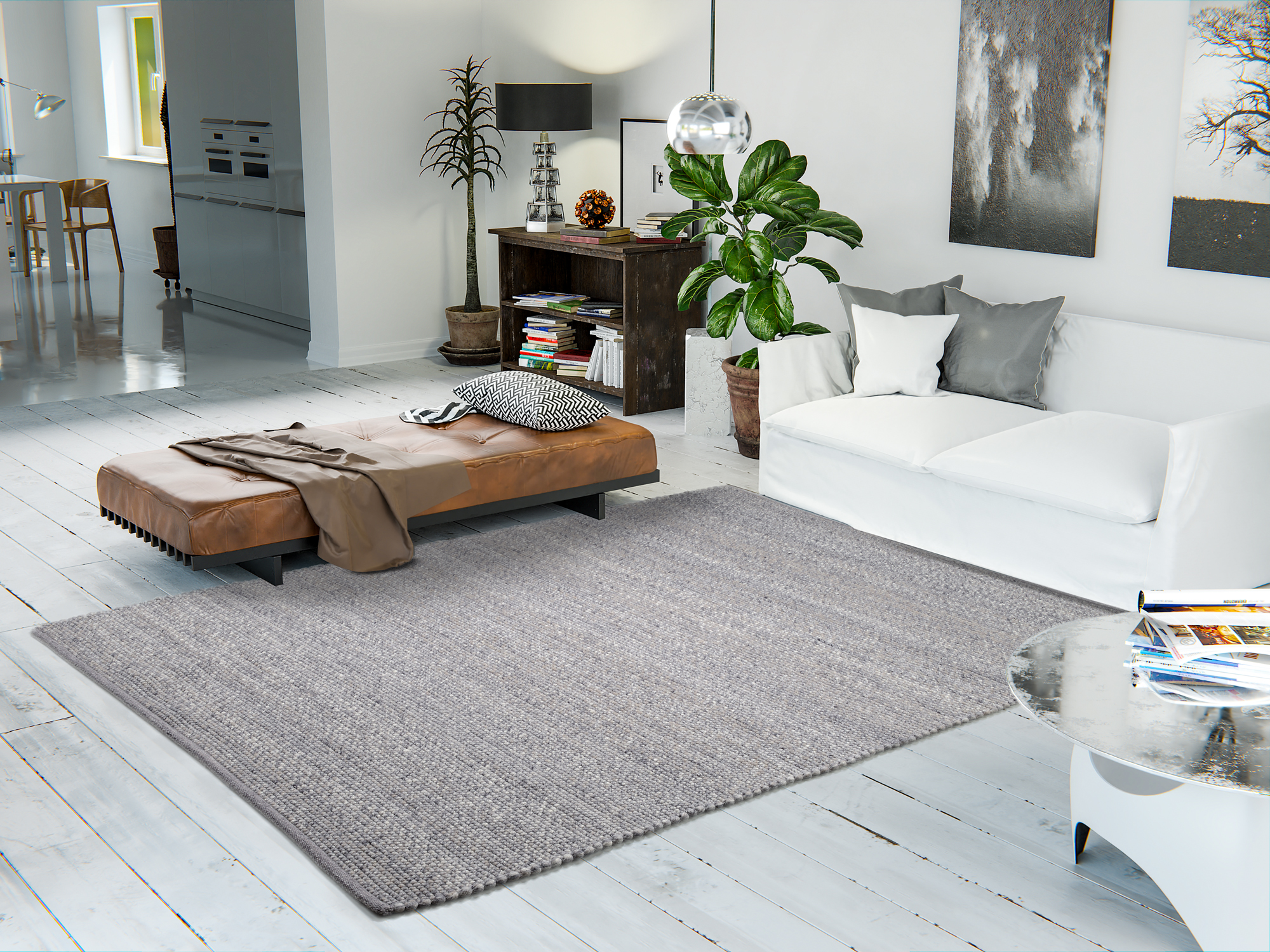 OCI Handwebteppich WIESENBRISE ca. 120x180 cm in Farbe grau