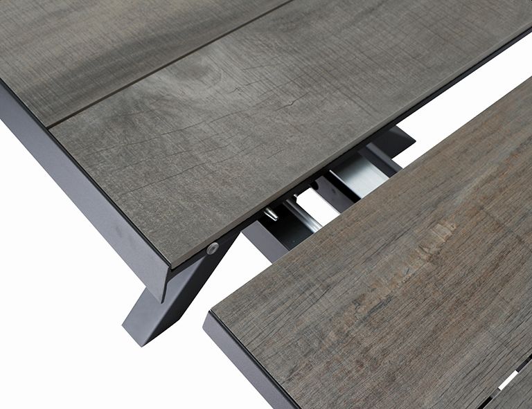Ausziehtisch SINCRO ca. 100x200(260)cm in washed grey/matt anthrazit, Kaffeetisch, Mobiliar, Tabelle, Tischplatte, Esstisch