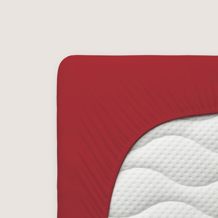 Schlafgut Pure Topper Spannbettlaken ca. 90x190-100x220cm in Farbe Red Deep