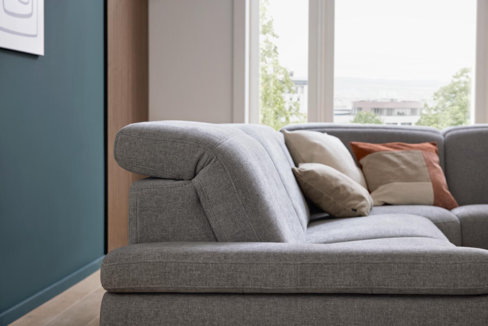 Interliving Rundecke IL 4064 ca. 291x254cm in Stoff Toni grey, Kissen, Dekoration für Zuhause, Couch, Mobiliar, Kopfkissen