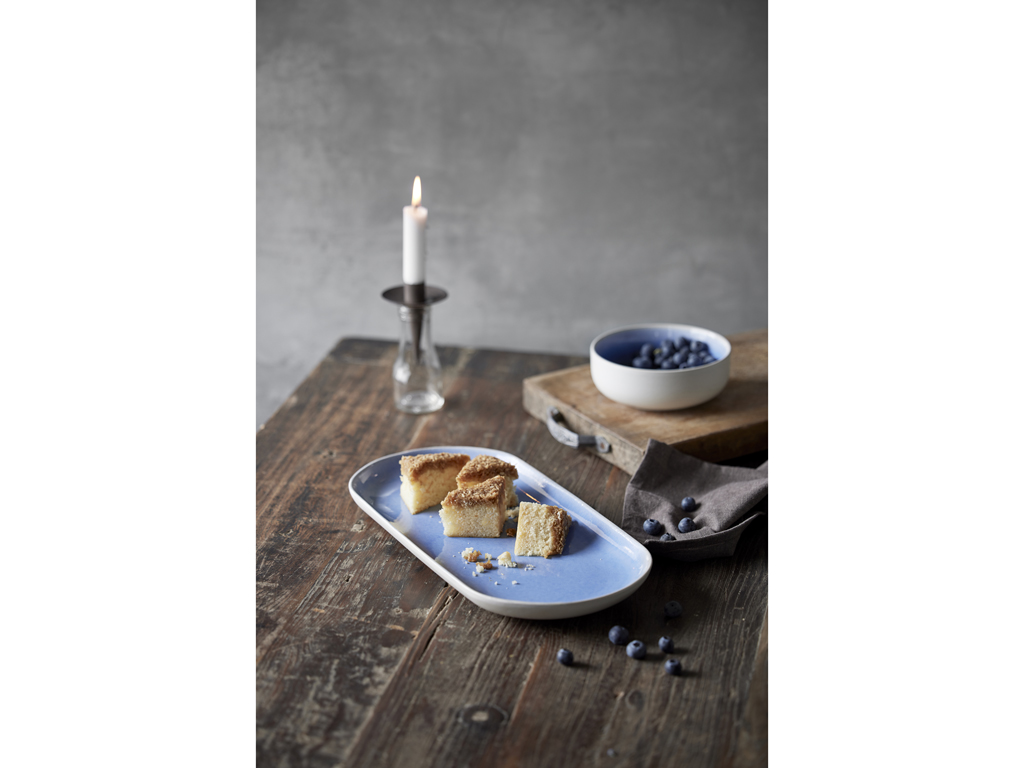 F&H Servierplatte STUDIO ROUND NORTH in Farbe Matte white/Shiny river