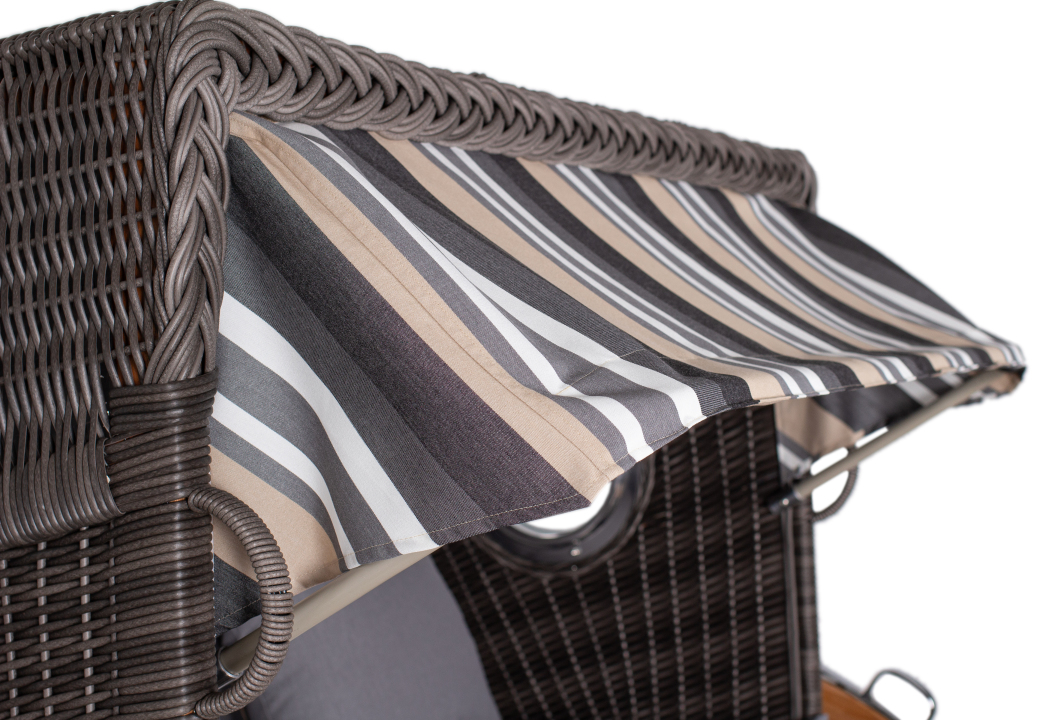 deVries Strandkorb PURE in Seemöve XL PE stone grey