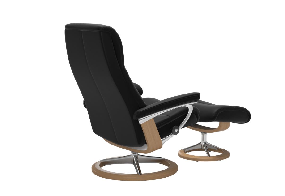 Stressless Sessel mit Hocker VIEW ca. B82 H109 T138 cm in Leder Paloma 19 black