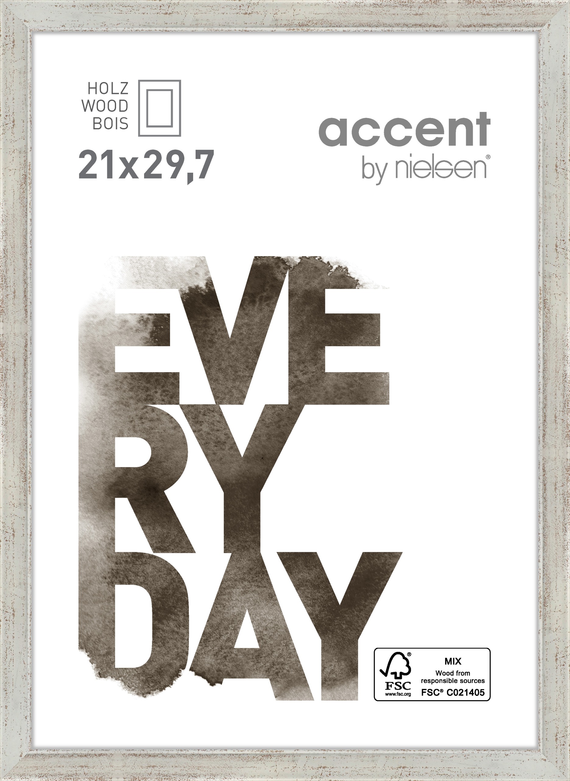 Accent by Nielsen Holz Bilderrahmen Zoom ca. 21x29,7cm in Farbe Silver