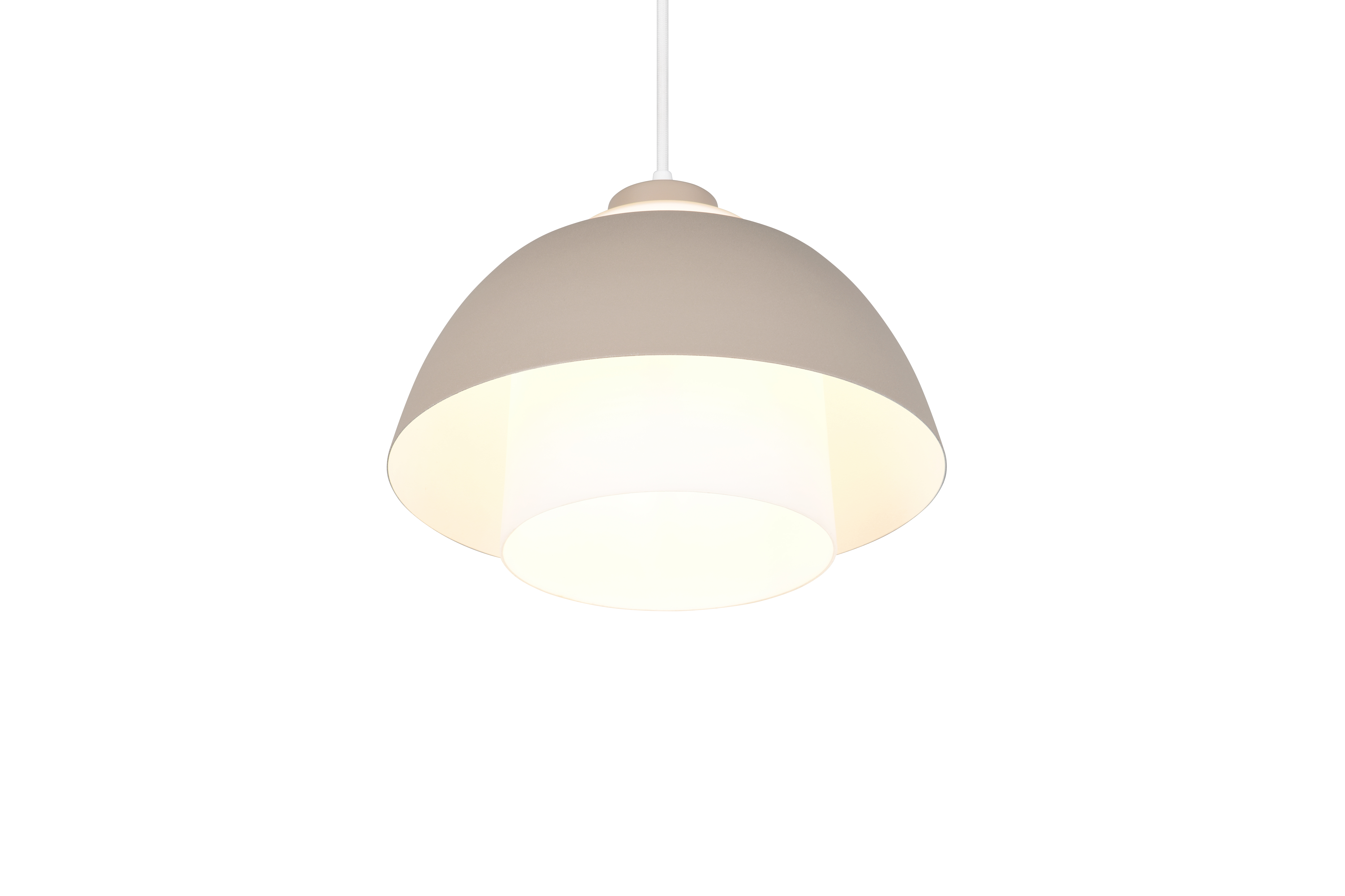 Reality Leuchten LED-Pendelleuchte TILOS in warm beige, Glas weiß, Leuchte, Lampe