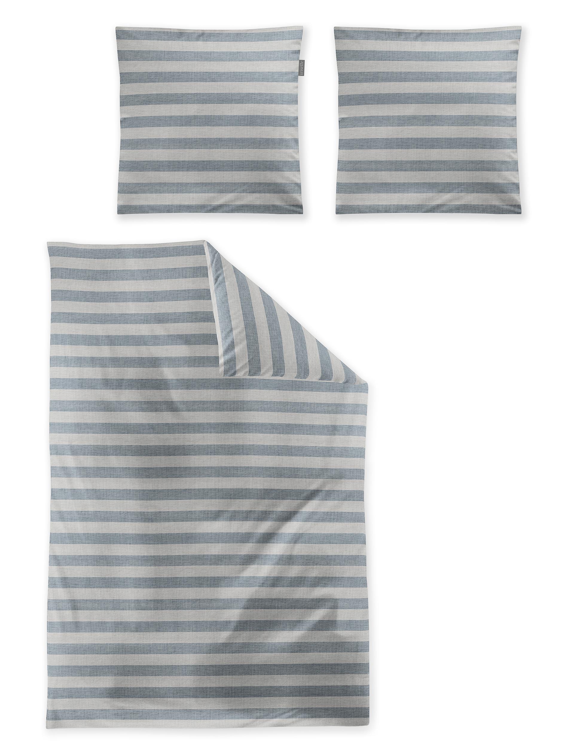 Irisette Mako-Satin Bettwäsche WAVE-HK ca. 155x220cm in Farbe blau, Dekoration für Zuhause, Kissen, Serviette
