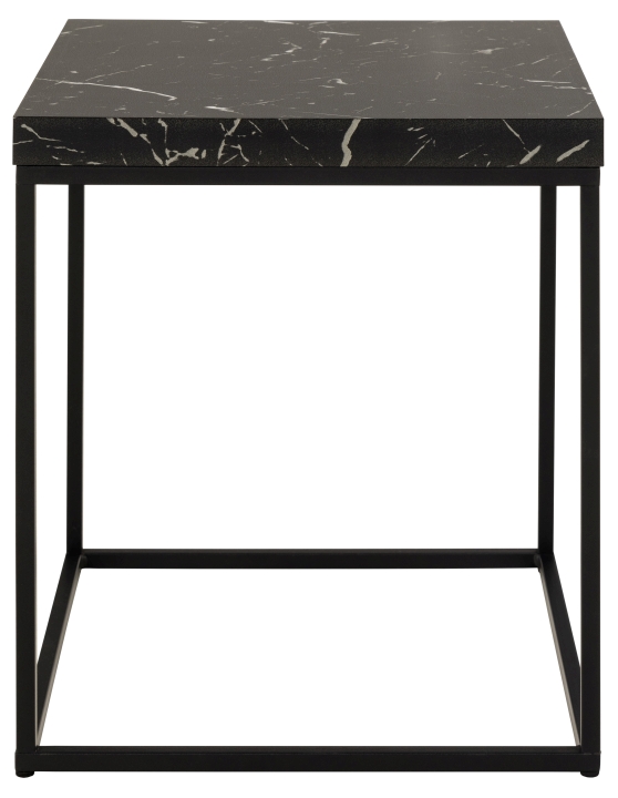 Actona Couchtisch BAROSSA ca. 40x40cm in Marmor Marquina schwarz/schwarz matt