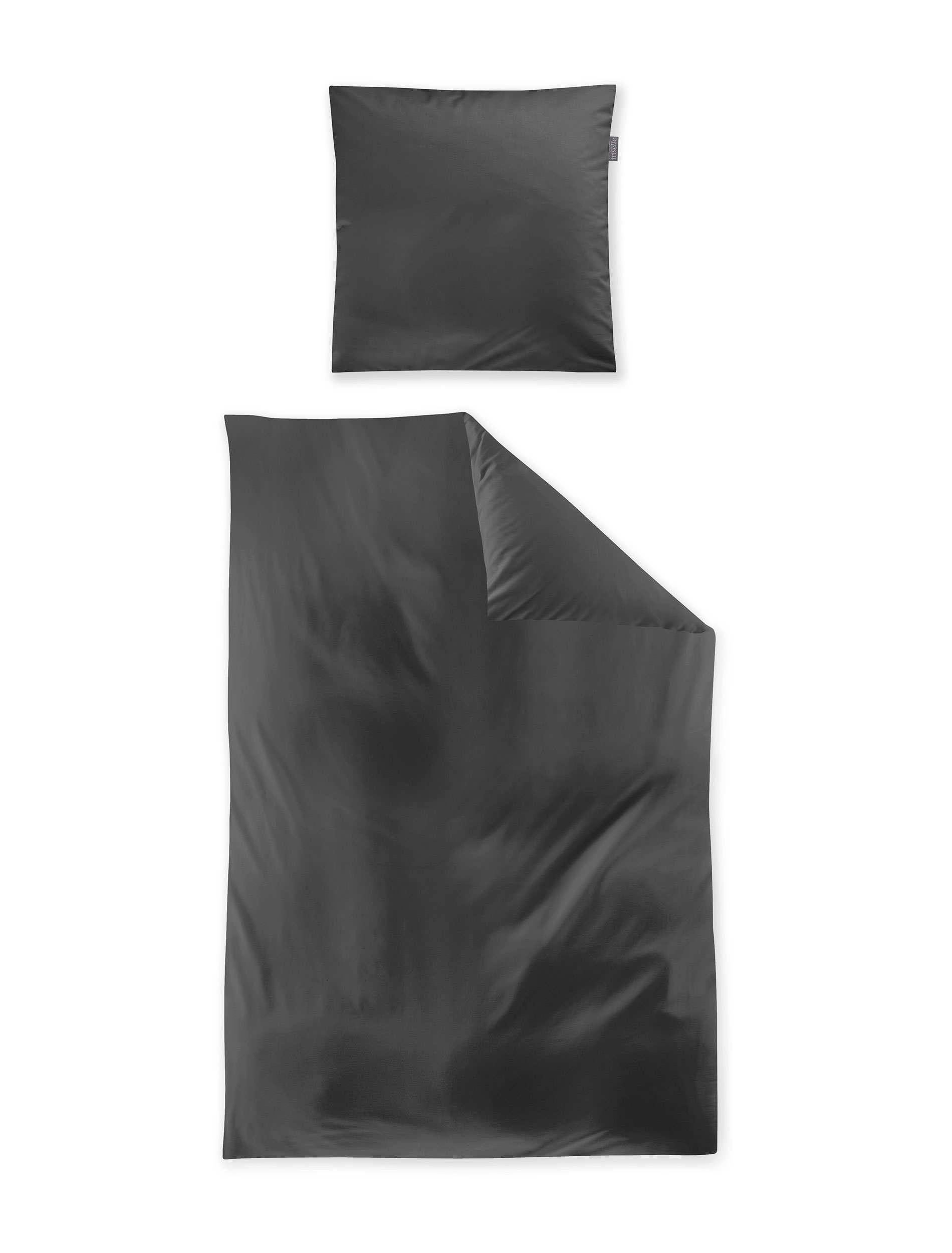 Mako-Satin Bettwäsche   155x220 in 155x220cm anthrazit, Kissen, Dekoration für Zuhause