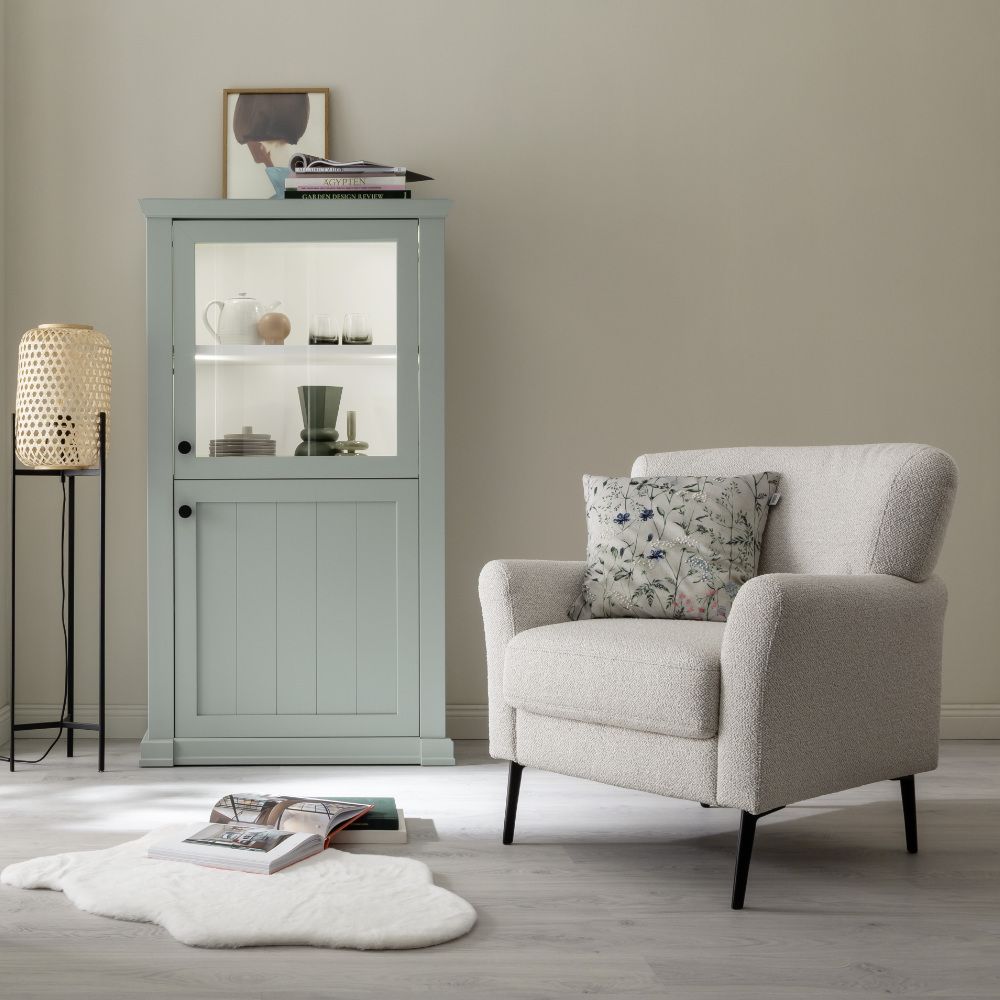 SCHÖNER WOHNEN-Kollektion Sessel AMADEO in Stoff Space silver/cream