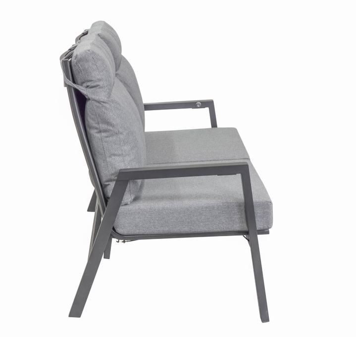 Sofa SONDRINO in Schwarz L.C. Wholesaler Sofa SONDRINO ca. B152 H98 T81 cm in Textilene silber