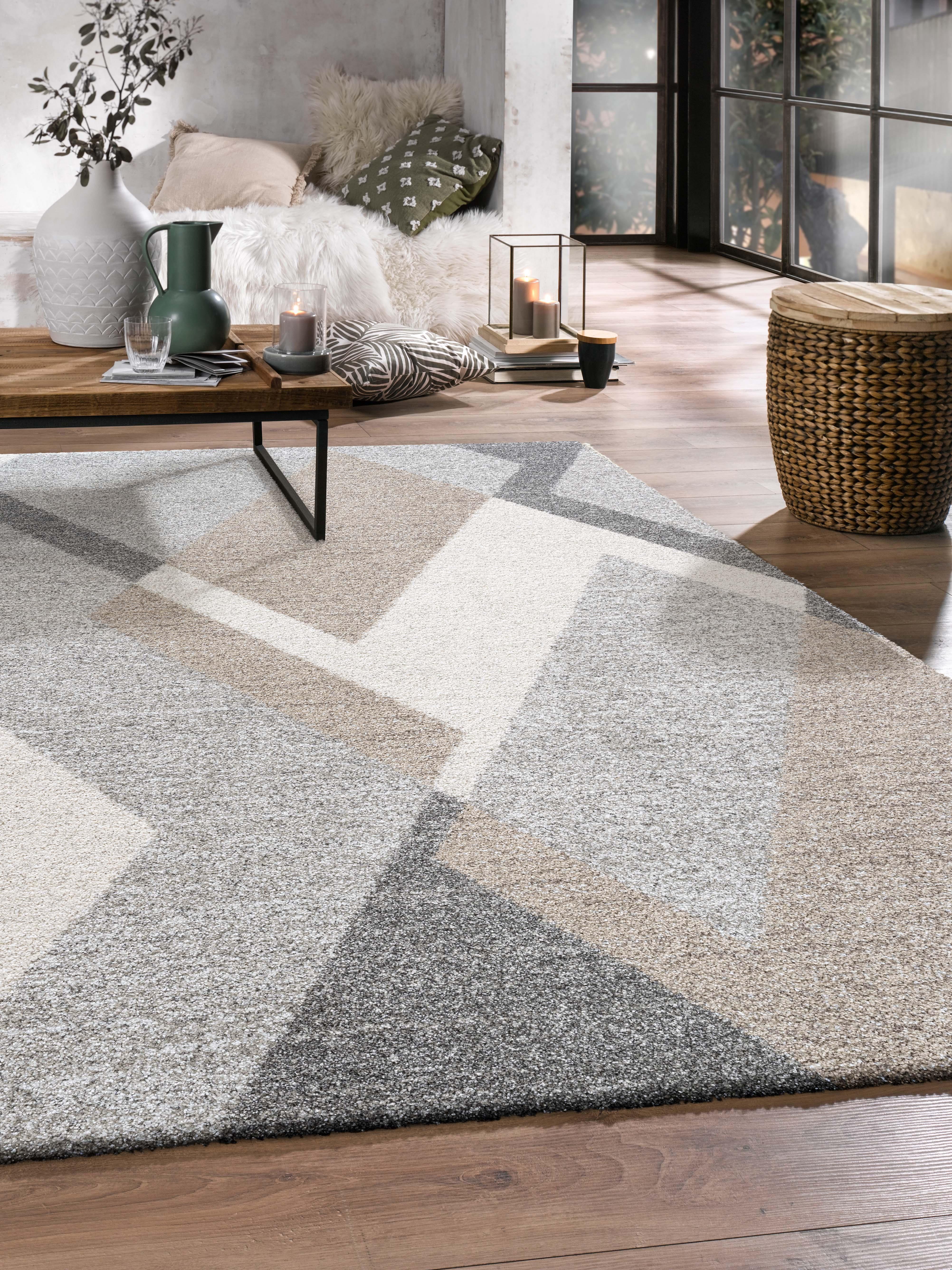 Modischer Mehari 23314 ca. 133x195cm in Farbe Grau-Braun-Weiß