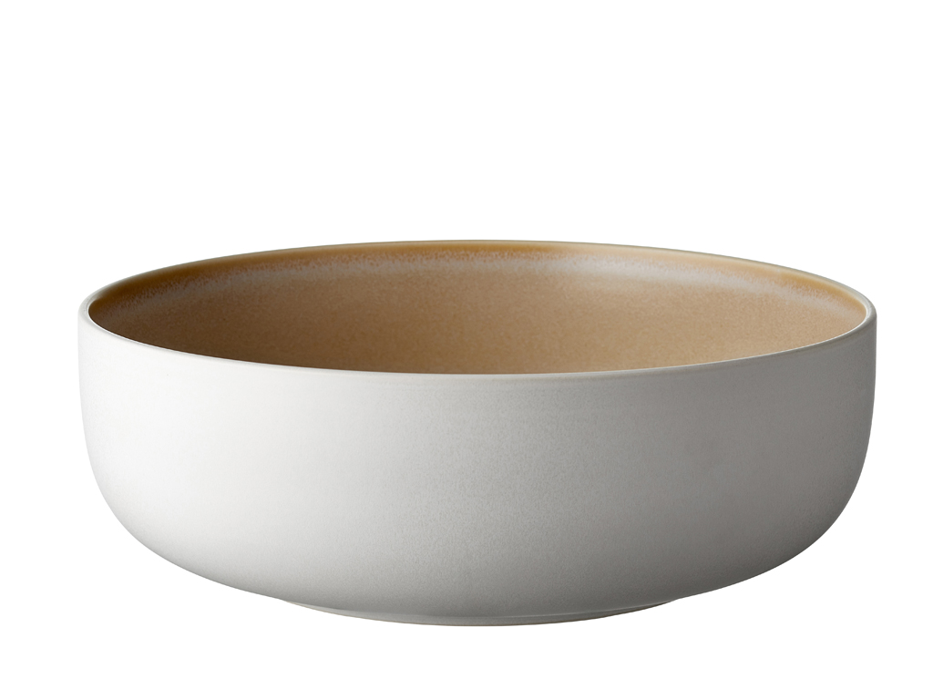 F&H Salatschüssel STUDIO ROUND NORTH in Farbe Matte white/Matte sand