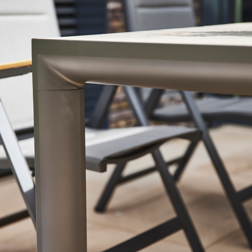 Tisch SILVA ca. 90x160cm in washed grey/anthrazit