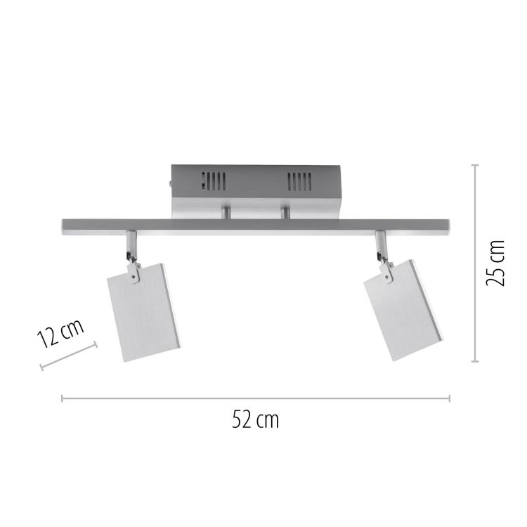 Paul Neuhaus LED-Deckenleuchte PURE MIRA 2-flammig in Farbe aluminium