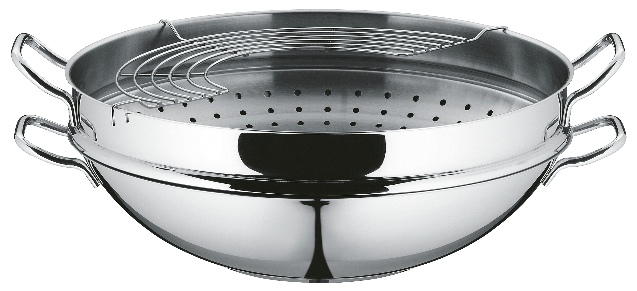 WMF Macao Wok-Set, 36 cm, 4-teilig in Edelstahl