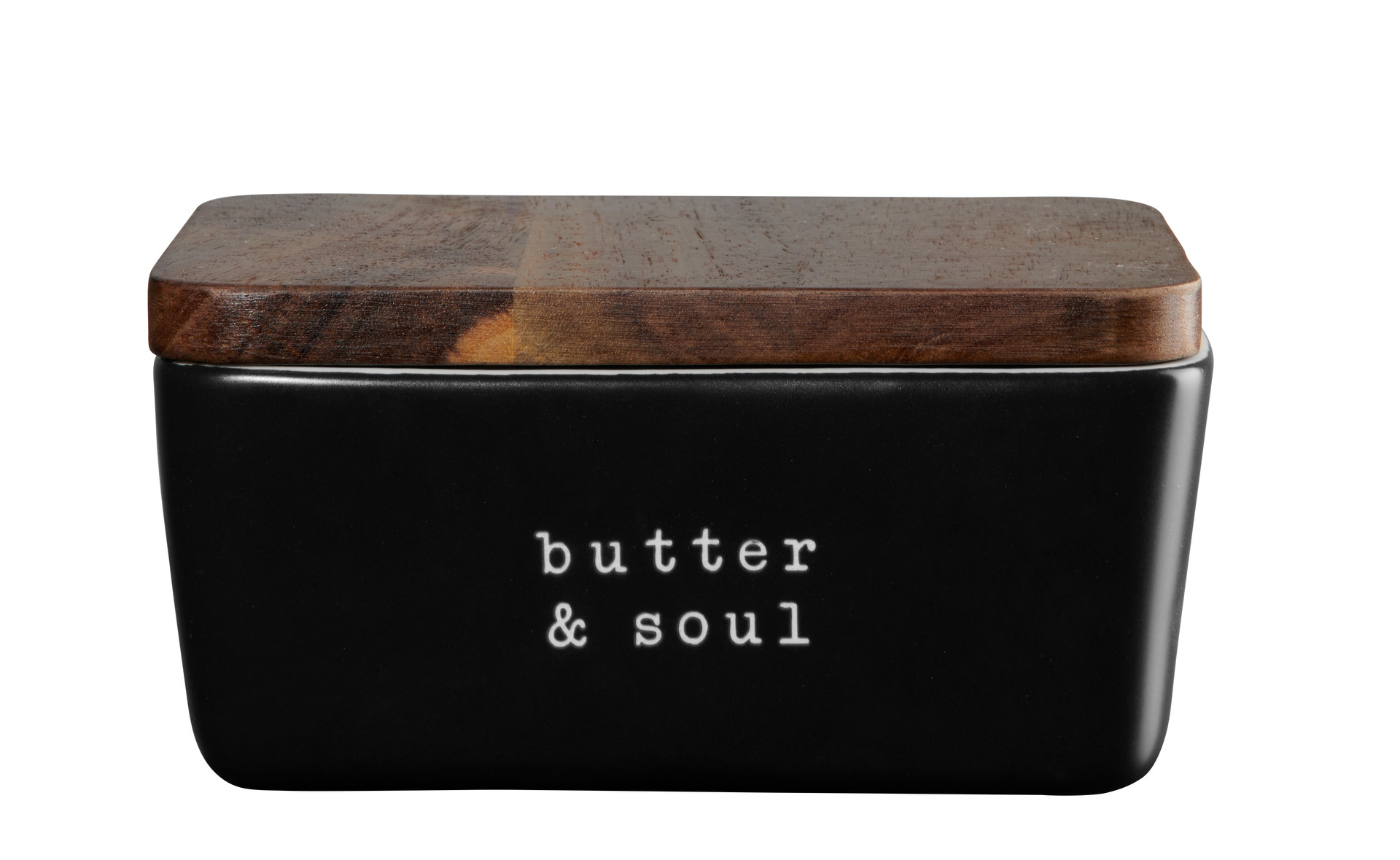 ASA Selection Butterdose HEY! in Farbe schwarz matt, Krug, Töpferei, Kiste, Urne