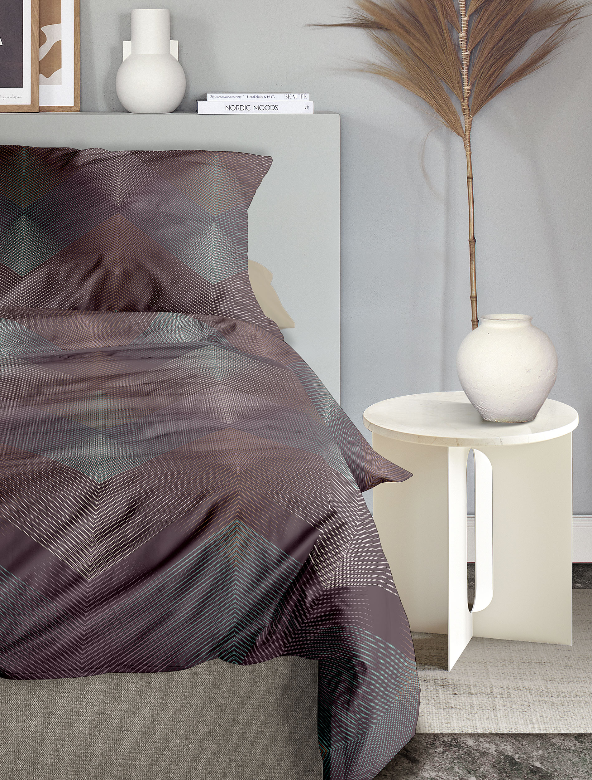 irisette Mako-Satin Bettwäsche WAVE ca. 135x200cm in Farbe MULTI, Moebel, Bett, Bettlaken, Kleidung, Hemd
