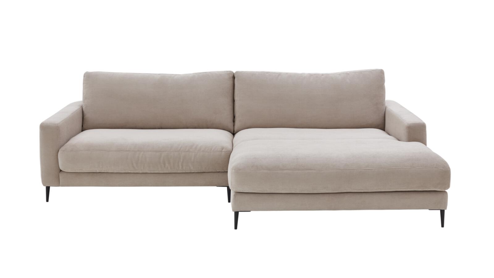 Candy Polsterecke UPTOWN ca. 272x190cm in Stoff Feincord sand, Couch, Mobiliar, Kissen, Dekoration für Zuhause