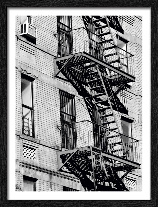 ProArt Framed-Art Slim Scandic 33x43cm Window View II, Gebäude, Treppe, Handlauf, Backstein, Spirale