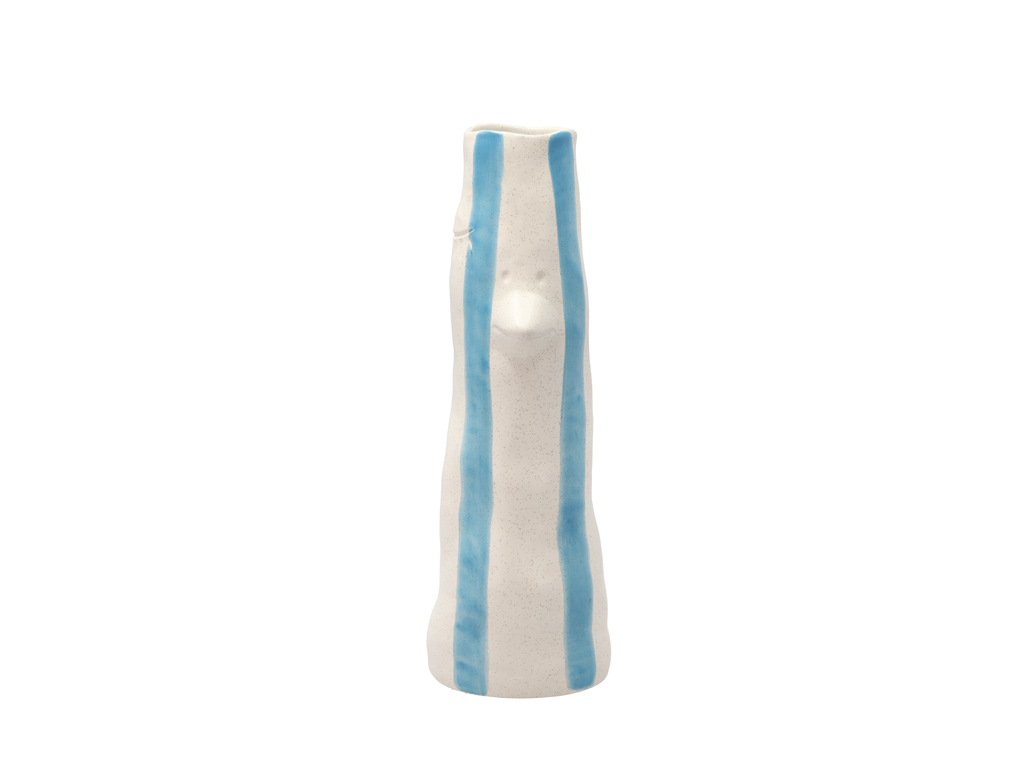 Villa Collection Vase mit Schnabel und Wimpern in Farbe blau
