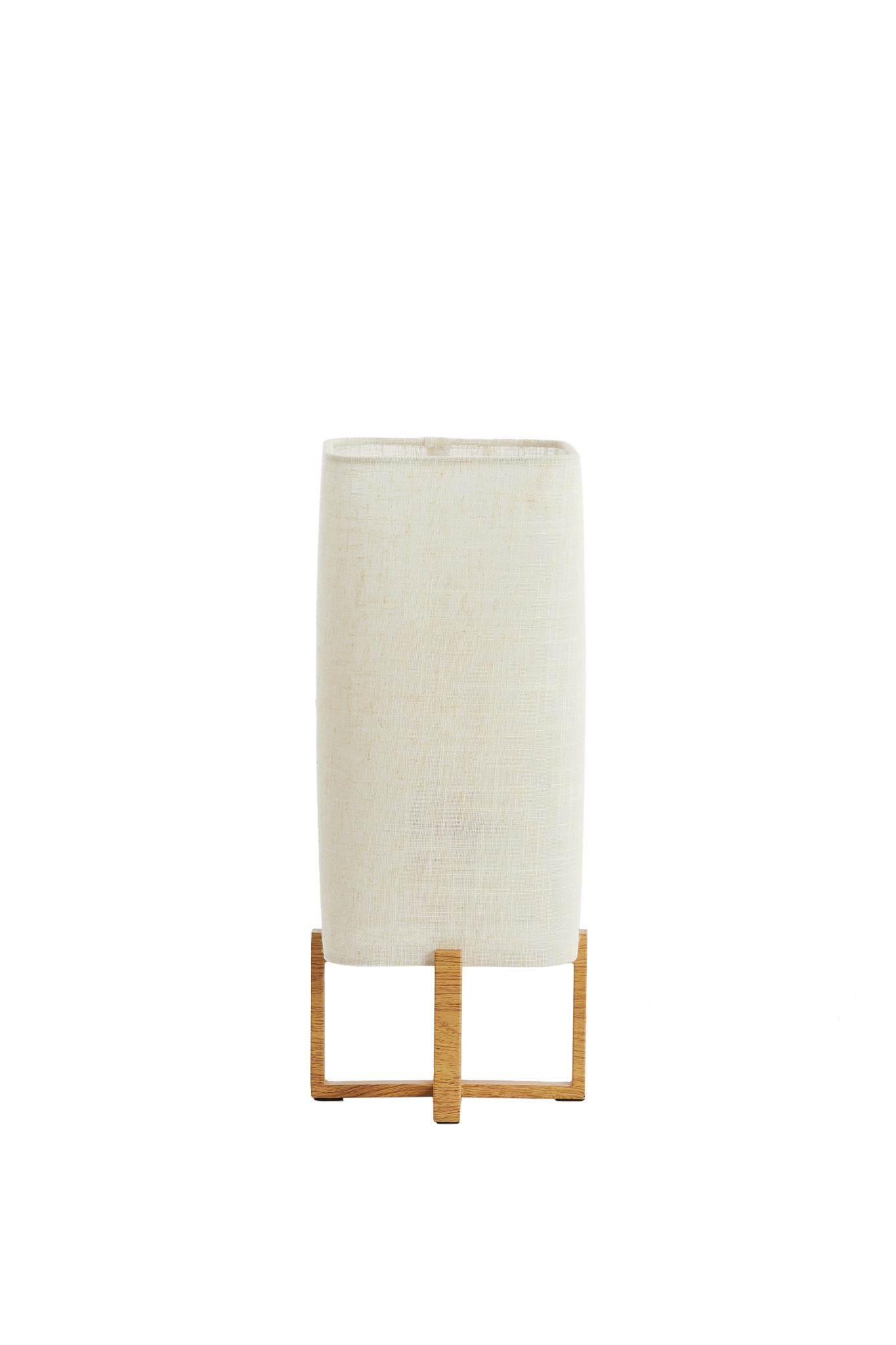 Tischleuchte  ca. 17x17x39cm in wood Print natur+Linen creme
