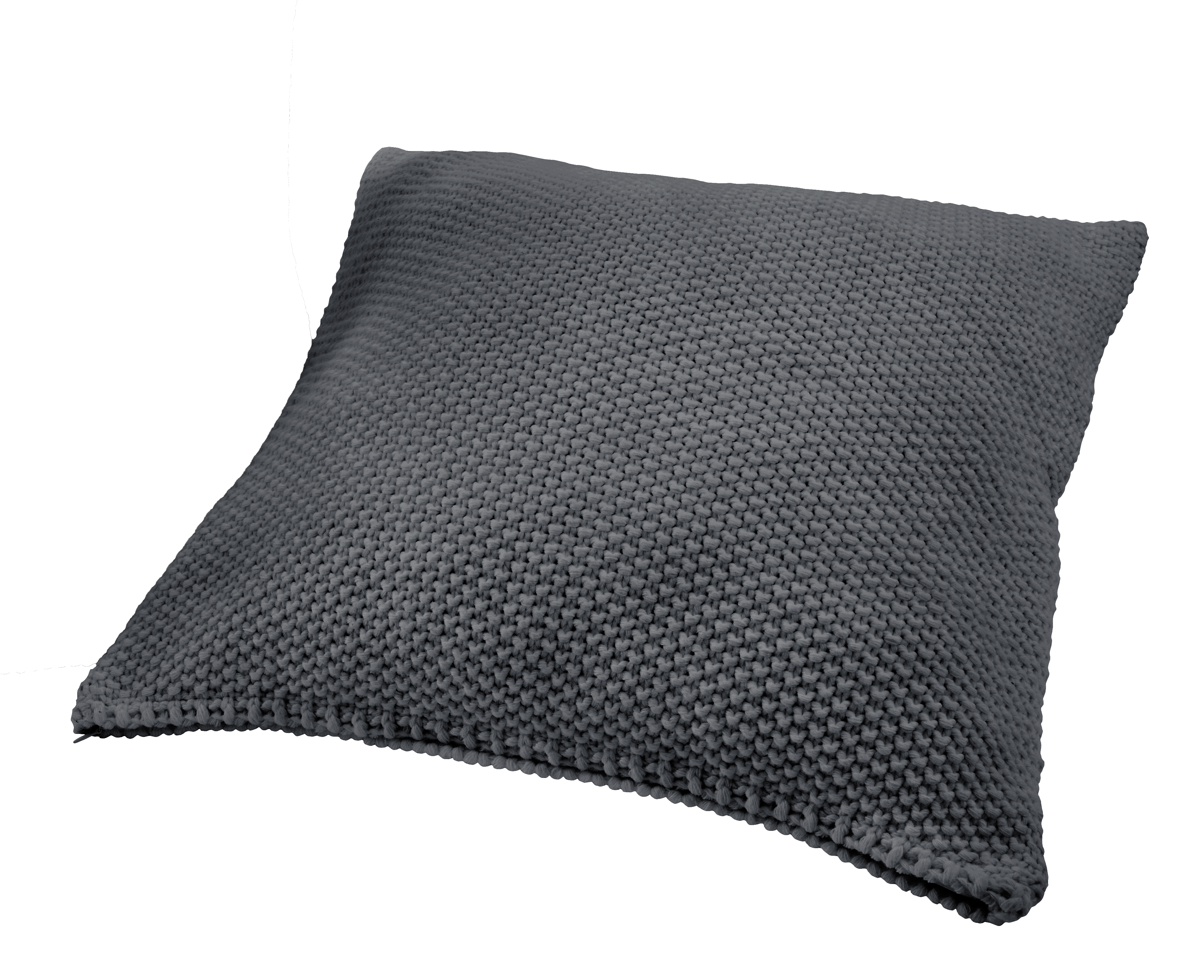 Hahn Haustextilien Strickkissenhülle 50x50cm  in Farbe anthrazit, Kissen, Dekoration für Zuhause