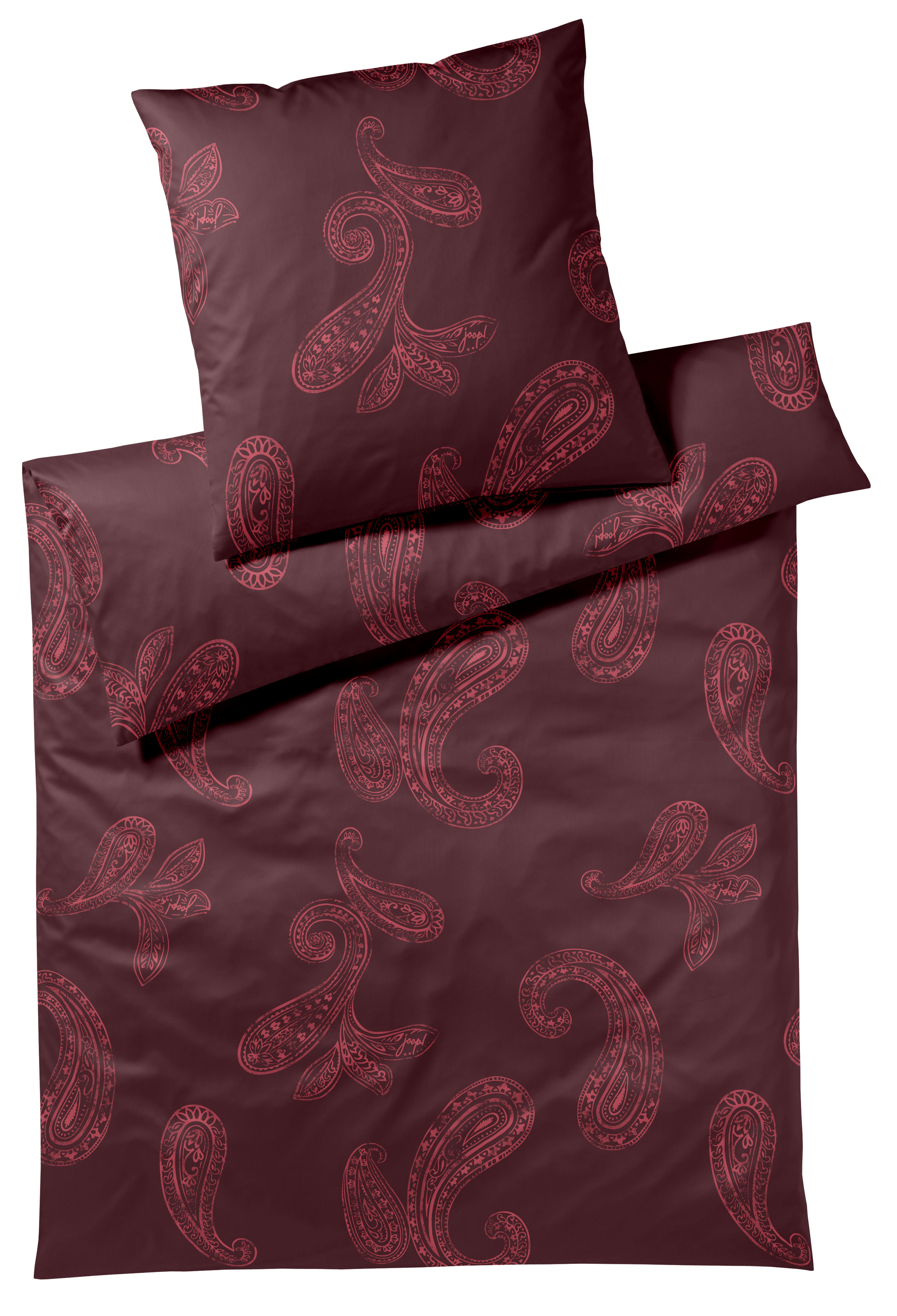 // Bettwäsche Joop! // weinrot // 155x220/80x80 cm, Muster, Paisley, Kissen, Dekoration für Zuhause