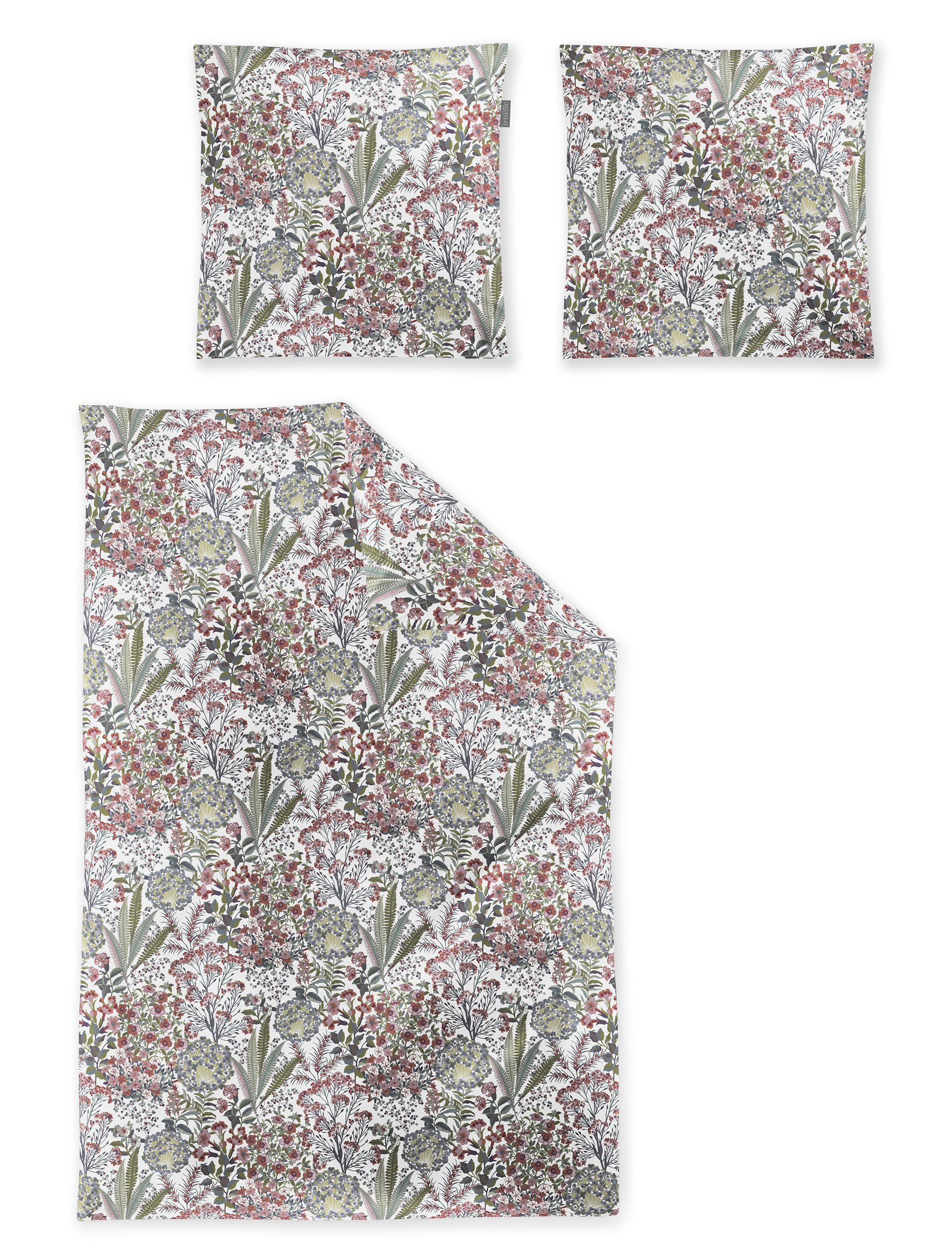 irisette Mako-Satin Bettwäsche WAVE in Farbe ca. 155x220cm, Dekoration für Zuhause, Teppich, Muster, Pflanze