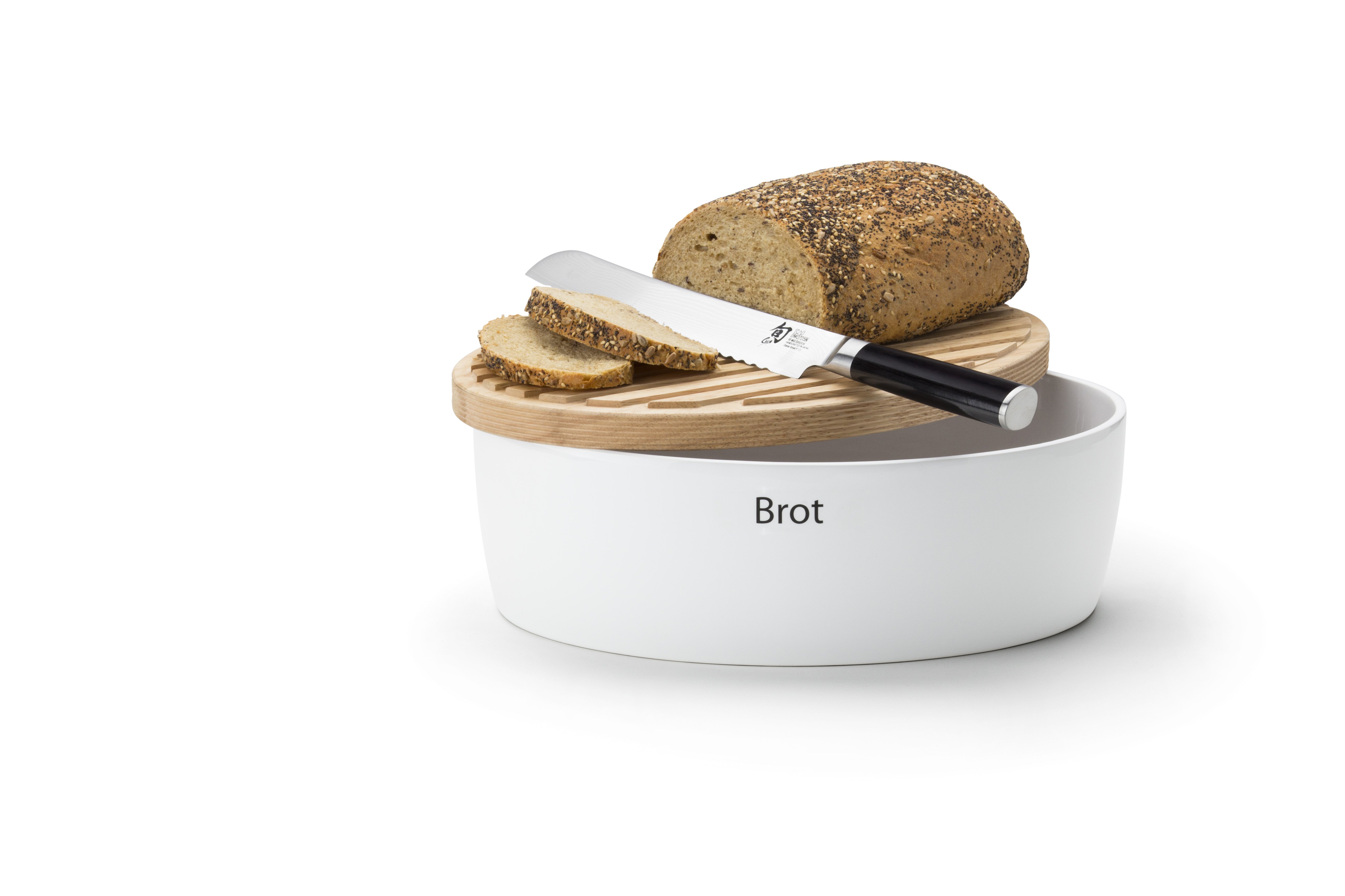 Continenta Brottopf in Keramik Weiß, Oval