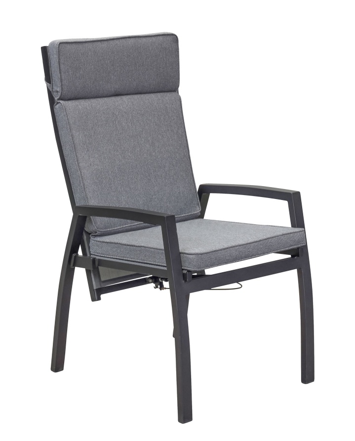 L.C. Wholesaler Positionsstuhl SONDRINO ca. B58 H110 T72 cm in Textilene anthrazit/silber