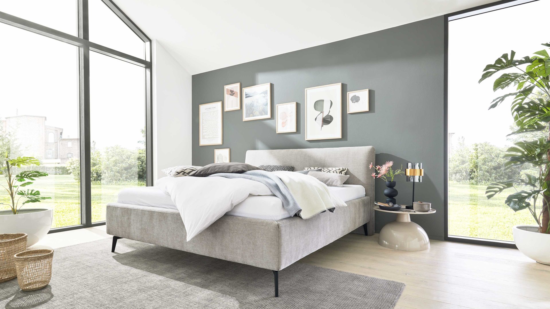 Interliving Polsterbett-Gestell IL 1416 PB ca. 180x200cm in Stoff Balu silber
