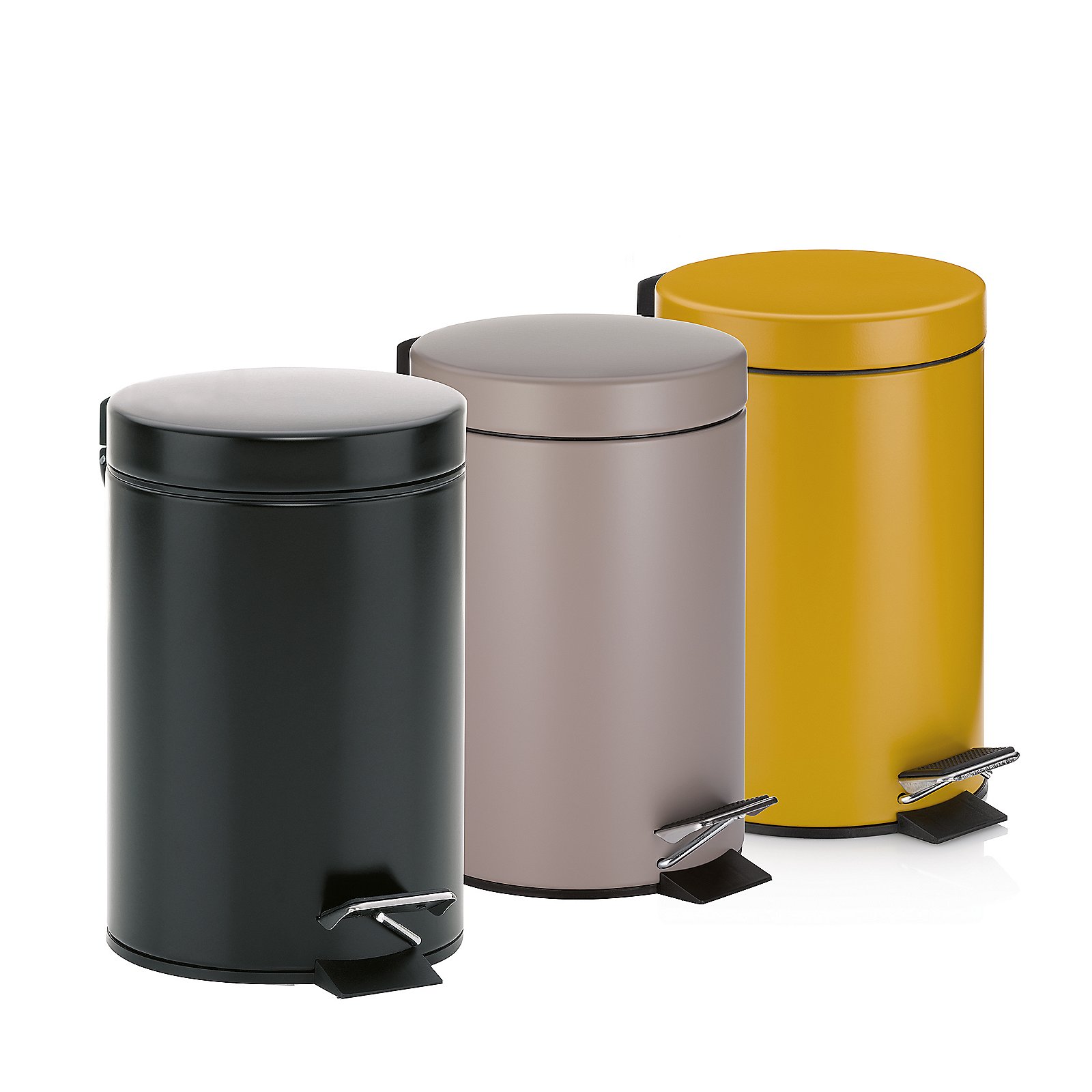 Kela Kosmetikeimer Monaco ROSE in Metall currygelb, Zinn, Kann, Mülleimer, Flasche, Shaker